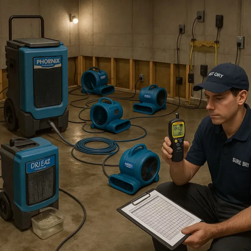 Structural Drying and Dehumidification process in Hartford County, CT